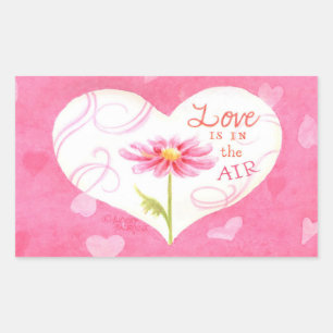 Die Liebe der Herzklammern ist in der Luft Rechteckiger Aufkleber