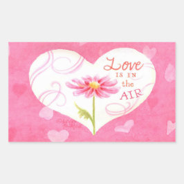 Die Liebe der Herzklammern ist in der Luft Rechteckiger Aufkleber