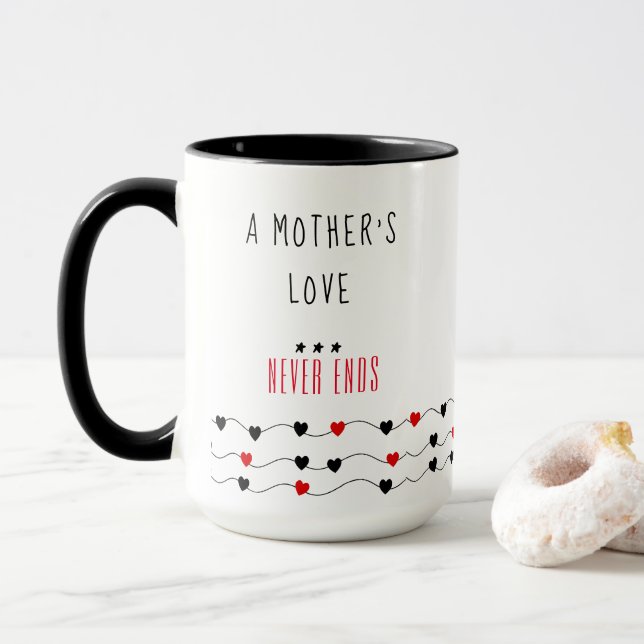 Die Liebe der Mutter endet nie | Muttertag Tasse (Mit Donut)