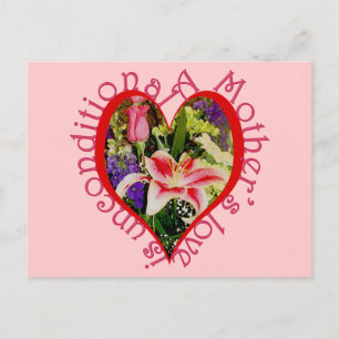 Die Liebe der Mutter ist bedingungslos Herz und Bl Postkarte