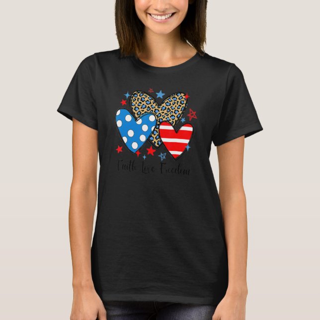 Die Liebe des Glaubens Freiheit Leopard hört Patri T-Shirt (Vorderseite)