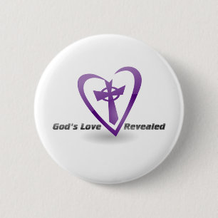 Die Liebe des Gottes deckte Knopf auf Button