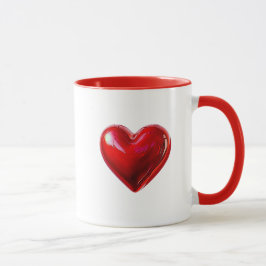 Die Liebe, die durch ein rotes Herz definiert wird Tasse