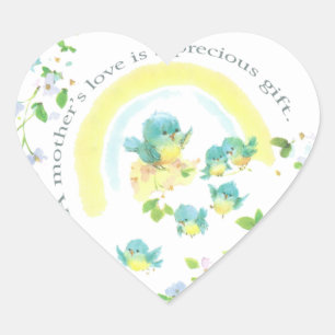 Die Liebe einer Mutter ist ein Wertvolles Geschenk Herz-Aufkleber