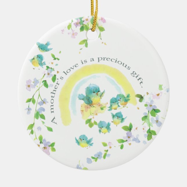 Die Liebe einer Mutter ist ein Wertvolles Geschenk Keramik Ornament (Vorne)