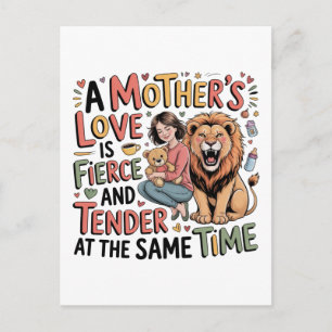 Die Liebe einer Mutter ist gleichzeitig wild und z Postkarte
