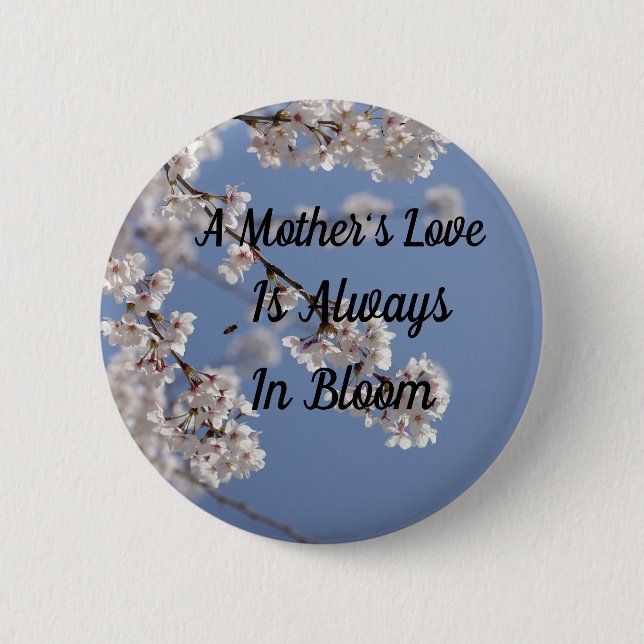 Die Liebe einer Mutter, schön, Kirschblüten Button (Vorderseite)