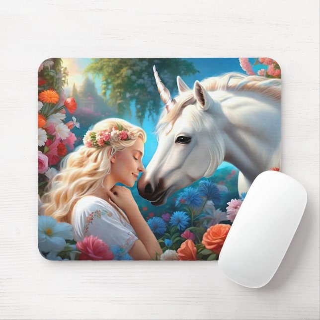 Die Liebe einer Prinzessin für ihr Einhorn Mousepad (Mit Mouse)