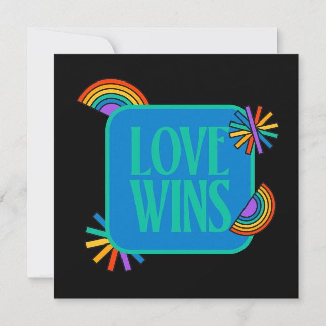 Die Liebe gewinnt. Gay Regenbogen lgbtq Karte (Vorderseite)