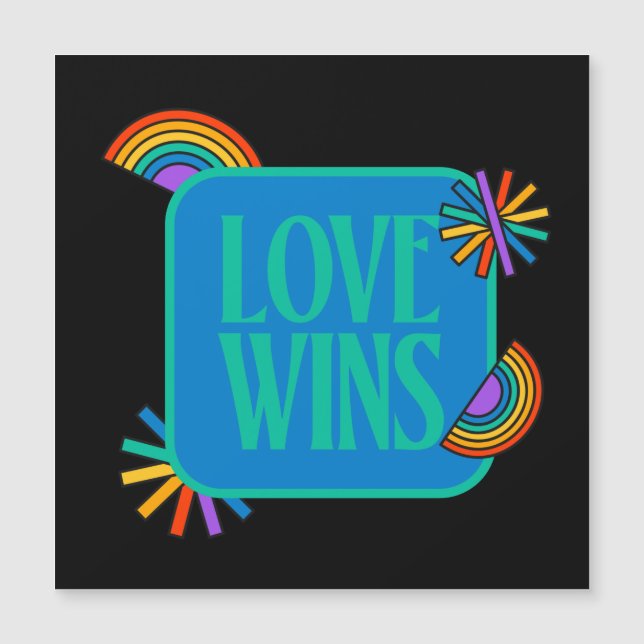 Die Liebe gewinnt. Gay Regenbogen lgbtq Magnetkarte (Vorderseite)