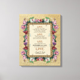 Die Liebe "Gold Brocade Floral" ist Personalisiert Leinwanddruck