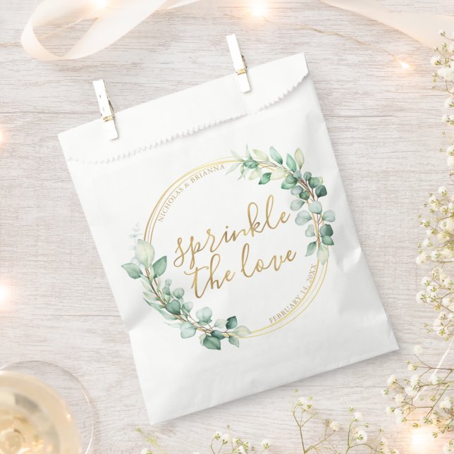 Die Liebe Gold Eukalyptus Wedding Vielen Dank Geschenktütchen (Ausgeschnitten)
