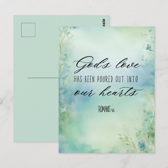 Die Liebe Gottes der Römer wurde in unser Herz geg Postkarte (Vorne/Hinten)