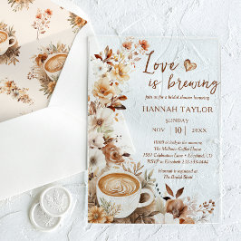 Die Liebe ist die Brewing Boho Kaffee Bridal Dusch Acryleinladungen