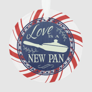 Die Liebe ist eine neue Pfanne Weihnachtsschmuck Ornament