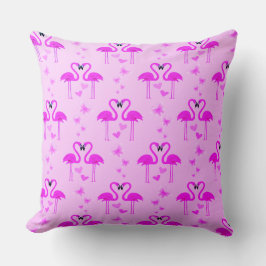 Die Liebe rosa Flamingos mit Herz Kissen