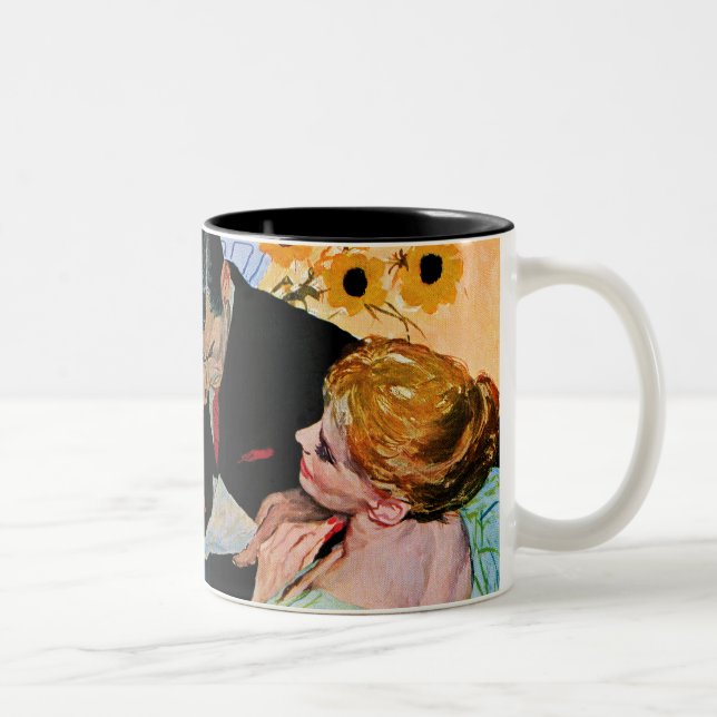 Die Liebe stirbt langsam Zweifarbige Tasse (Rechts)