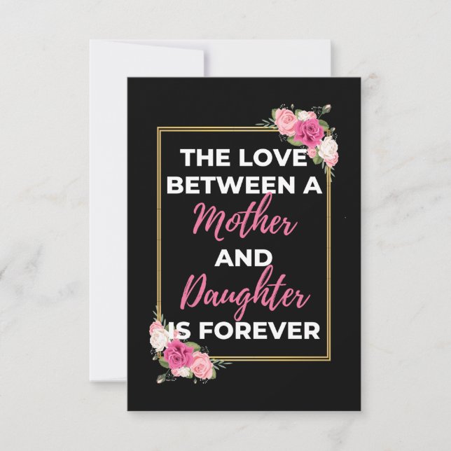 Die Liebe zwischen Mutter und Tochter ist für imme Dankeskarte (Vorderseite)