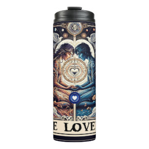 DIE LIEBENDE Tarot Himmelsmann und Seelengefährtin Thermosbecher