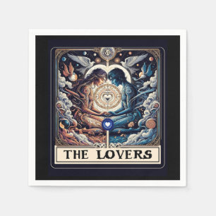 DIE LIEBENDE Tarot Himmlischer Mann & Frau Seelenv Serviette