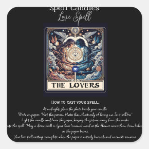 DIE LIEBENDEN Etherischer Tarot-Liebeszauber-Inten Quadratischer Aufkleber