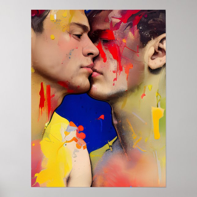 Die Liebenden Kiss Postcard Poster (Vorne)