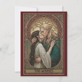 Die Liebenden Tarot Art Flache Dankeskkarte  Dankeskarte