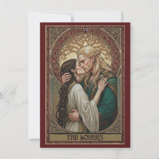 Die Liebenden Tarot Art Flache Dankeskkarte  Dankeskarte