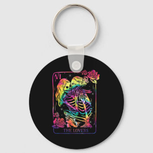 Die Liebenden Tarotkarte Goth Tie Dye Küssende Les Schlüsselanhänger