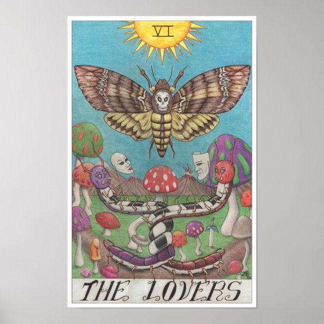 Die Liebenden Tarotkarte Poster (Vorne)