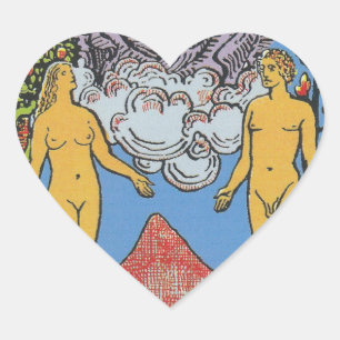 Die Liebenden Tarotkarte Tarot Lesen Herz-Aufkleber