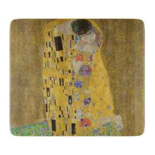 Die Liebenden, umarmt beim Küssen von Gustav Klimt Schneidebrett