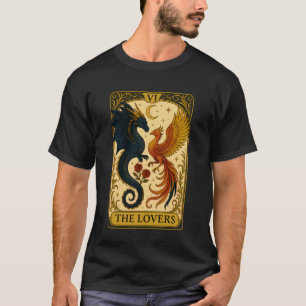 Die Liebenden Vintage Tarotkarte Phoenix Drache Fa T-Shirt