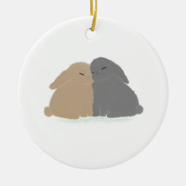 Die Liebeskaninchen  Keramik Ornament
