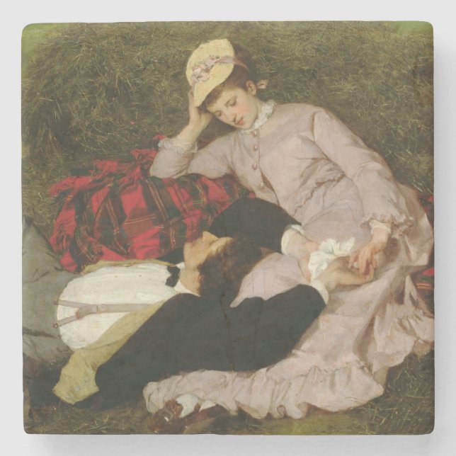 Die Liebhaber, 1870 Steinuntersetzer (Vorderseite)