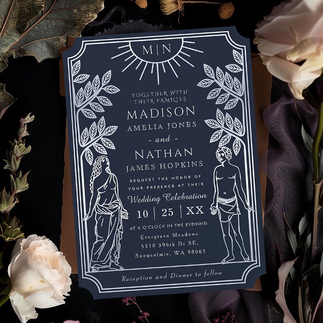 Die Liebhaber der Silberkarten-Tarot Hochzeit Einl Einladung (Von Creator hochgeladen)