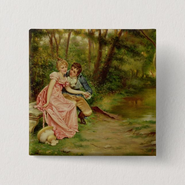 Die Liebhaber (Öl auf Leinwand) Button (Vorderseite)