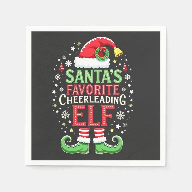 Die Lieblingselfenfamilie des Weihnachtsmanns pass Serviette (Vorderseite)