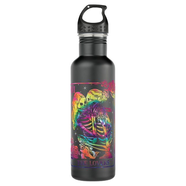 Die Lieblingskarte erhält Gefärbte Krawatte und kü Edelstahlflasche (Vorderseite)