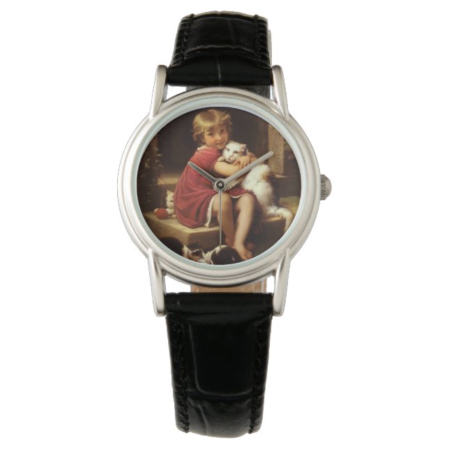Die Lieblingskatze des jungen Mädchens (Perrault) Armbanduhr (Vorderseite)