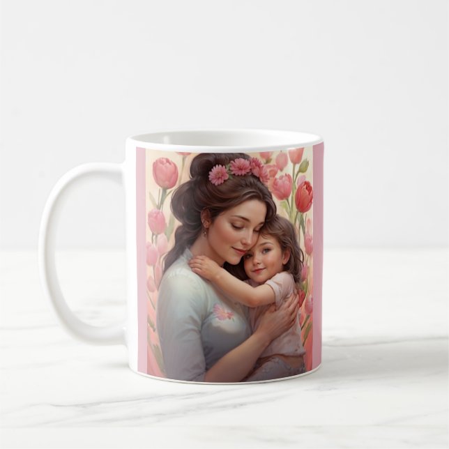 Die liebste Mama - Mutter und Tochter Kaffeetasse (Links)