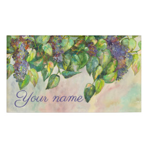die lila blüten Aquarell Namenschild
