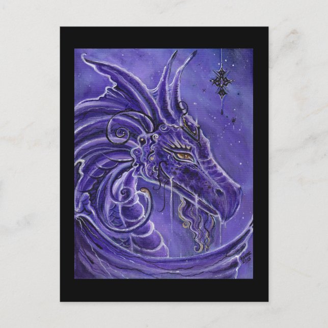 Die Lila Drachenfantasiekunst von Renee Lavoie Postkarte (Vorderseite)