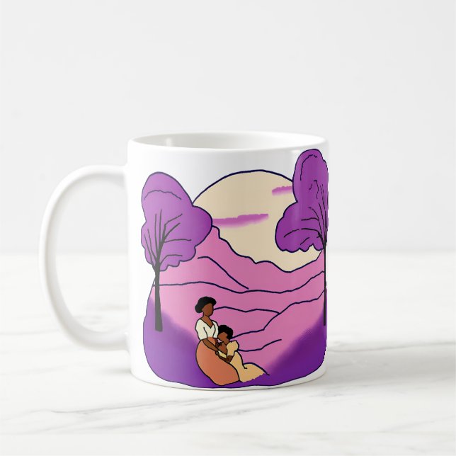 Die Lila Farbe Kaffeetasse (Links)