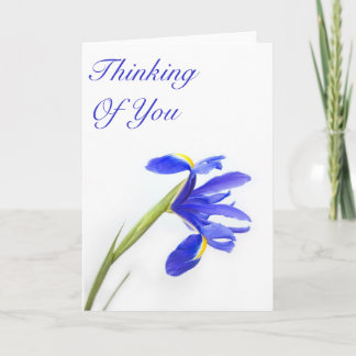 Die lila Iris-Blume, die an Sie denkt, kardieren Karte