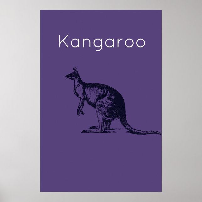 Die Lila Kangaroo Moderne Kunst Poster (Vorne)