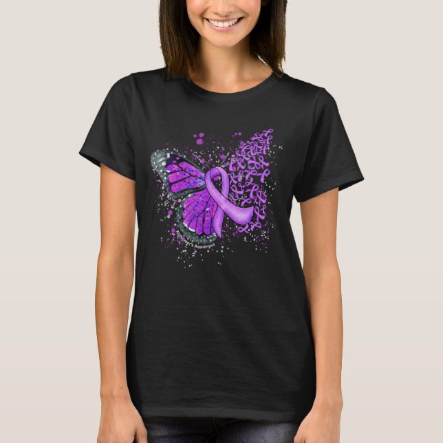 Die Lila Ribbon-Alzheimer-Software zum Drippen von T-Shirt (Vorderseite)