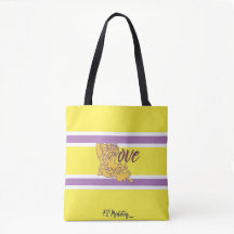Die lila Tiger u. die GoldTasche trägt Tasche