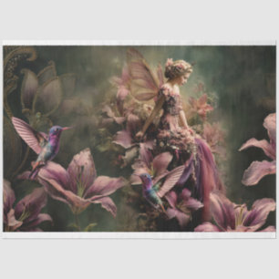 Die Lilie Märchen Fantasy Kolibri Blumen Seidenpapier