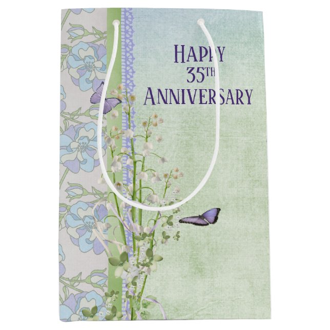 Die Lily of the Valley 35 Jahre Mittlere Geschenktüte (Vorderseite)